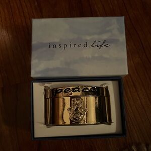 Peace and hamsa cuff bracelets